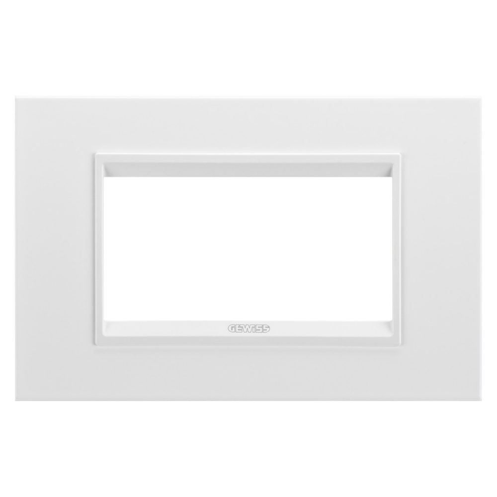 GEWISS GW16204XW, Lux Plate in Metal, 4 Modules, Monochrome Satin White, Chorusmart