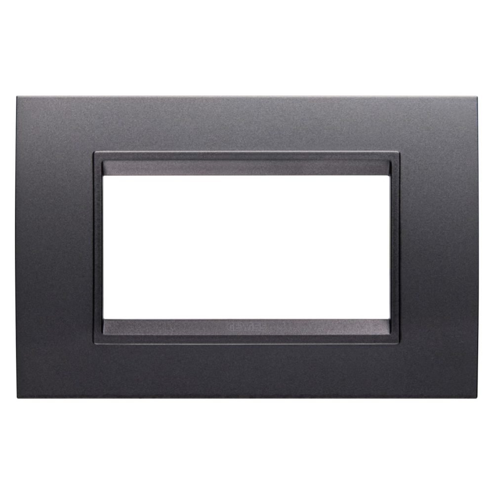 GEWISS GW16204YA, Lux Plate in Painted Technopolymer, 4 Modules, Slate Absolute inner Frame Matt Slate, Chorusmart