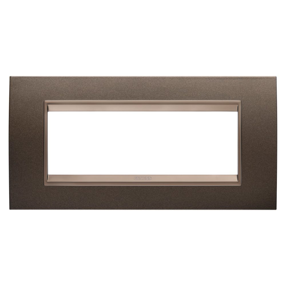 GEWISS GW16206XV, Lux Plate in Metal, 6 Modules, Anodic Brown inner Frame Matt Dark Bronze, Chorusmart