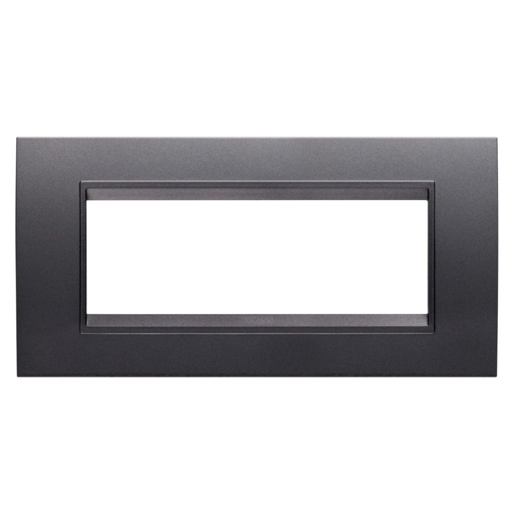 GEWISS GW16206YA, Lux Plate in Painted Technopolymer, 6 Modules, Slate Absolute inner Frame Matt Slate, Chorusmart