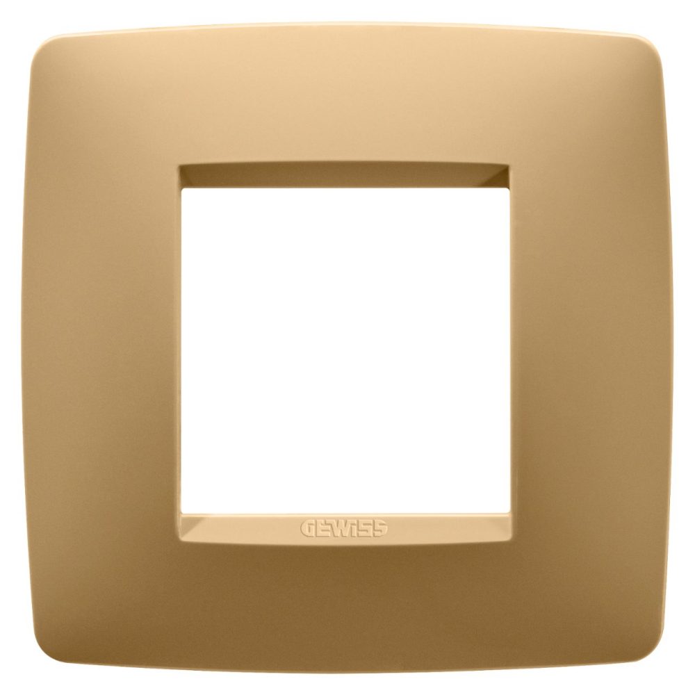 GEWISS GW16122VO, One International Plate in Painted Technopolymer, 2 Modules, Gold, Chorusmart