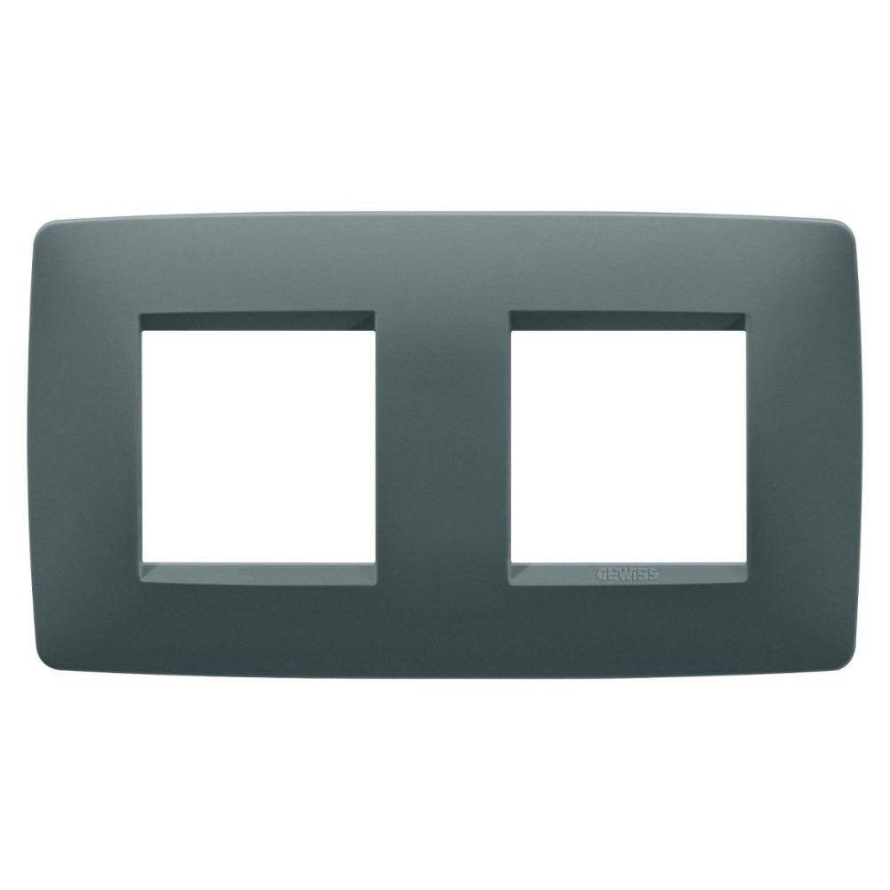 GEWISS GW16123VZ, One International Plate in Painted Technopolymer, 2+2 Modules Horizontal, Teal, Chorusmart