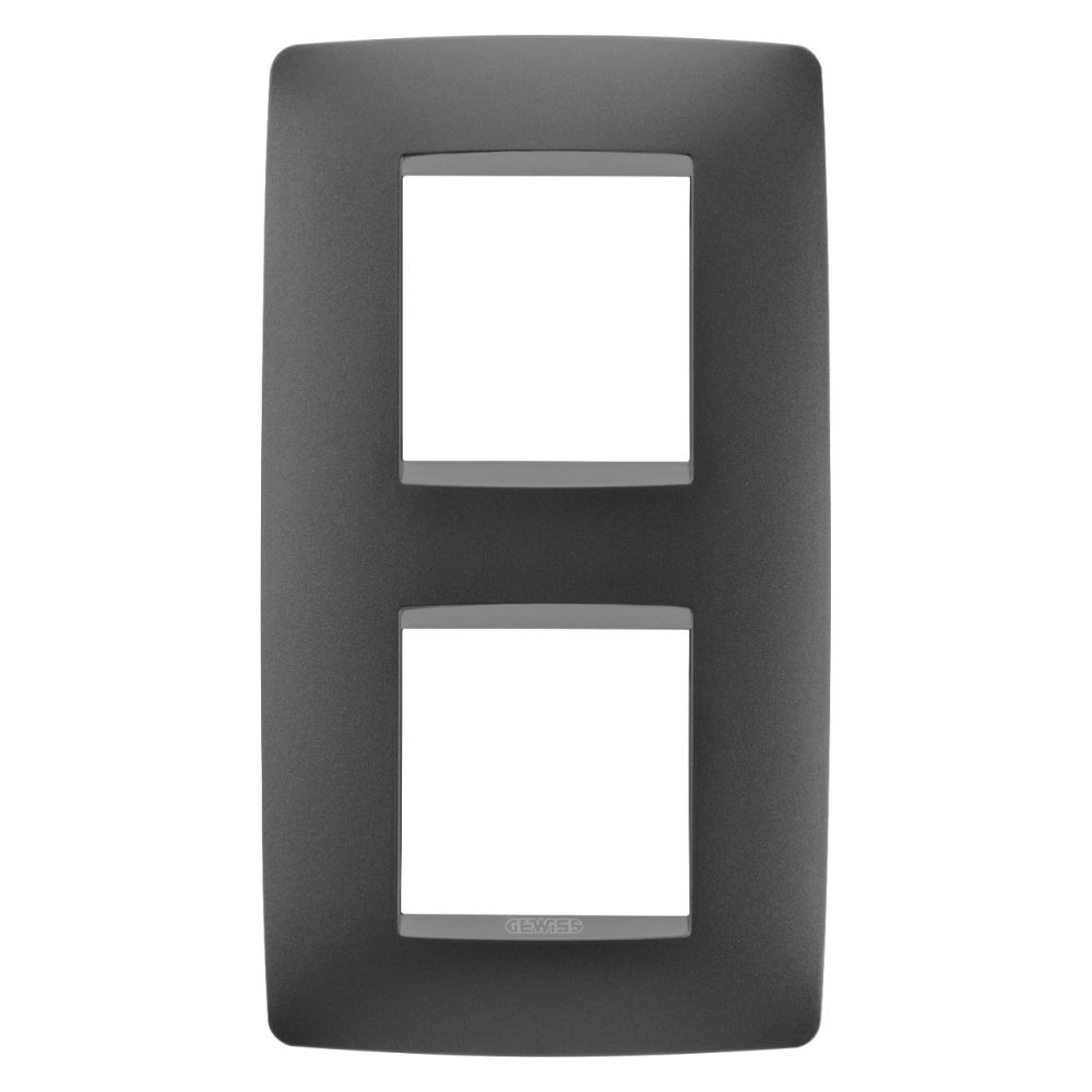 GEWISS GW16124VN, One International Plate in Painted Technopolymer, 2+2 Modules Vertical, Satin Black, Chorusmart