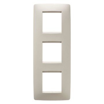 GEWISS GW16127TI, One International Plate in Technopolymer, 2+2+2 Modules Vertical, Ivory, Chorusmart