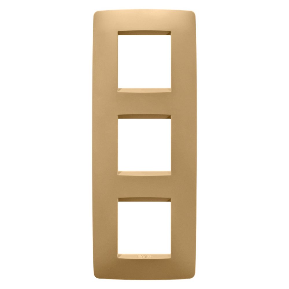 GEWISS GW16127VO, One International Plate in Painted Technopolymer, 2+2+2 Modules Vertical, Gold, Chorusmart