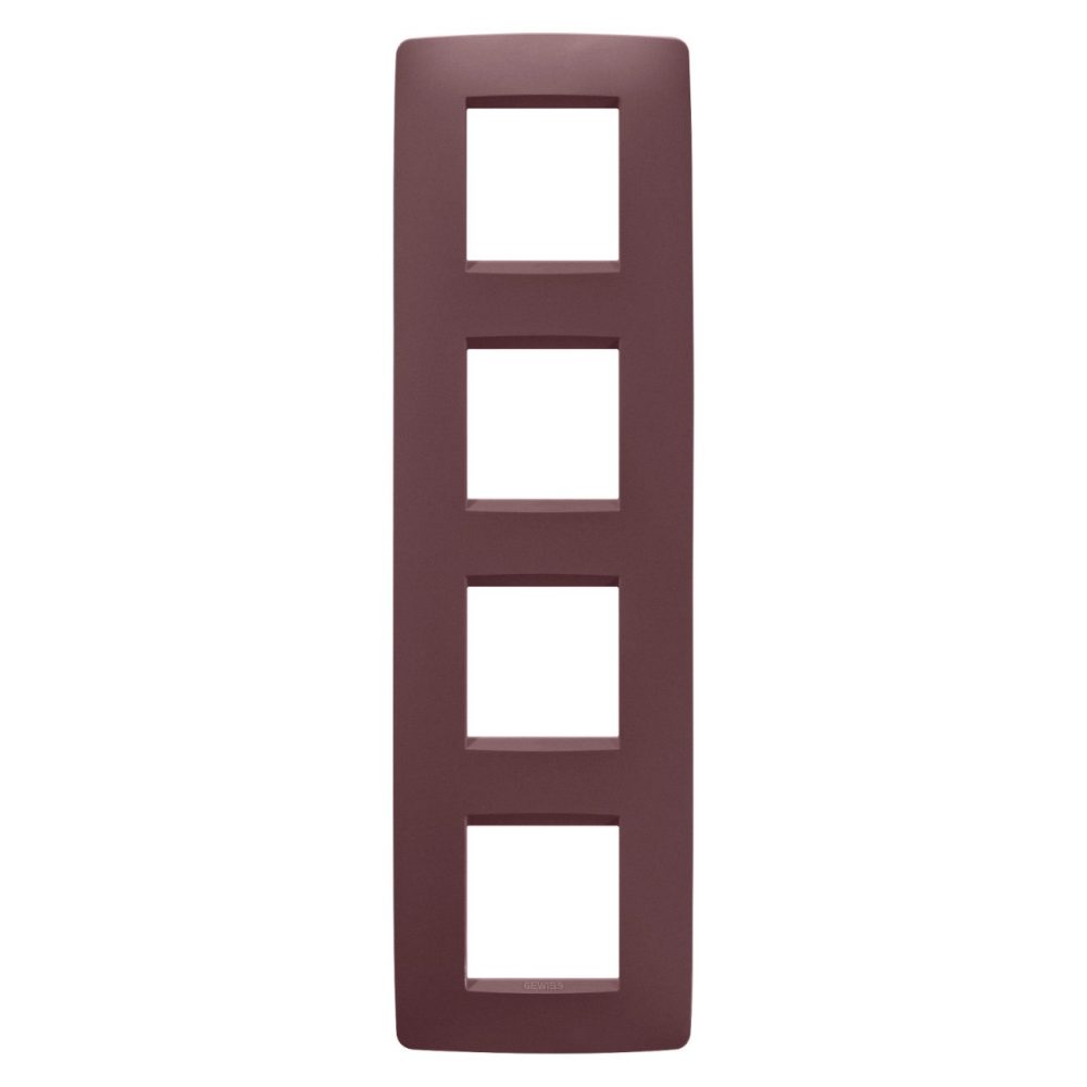 GEWISS GW16129VD, Ramă ornament Internațională ONE, IN tehnopolimer vopsit, 2+2+2+2 module vertical, Roșu toscan, Chorusmart