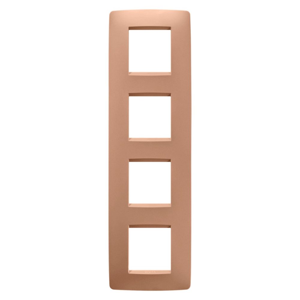 GEWISS GW16129VX, Ramă ornament Internațională ONE, IN tehnopolimer vopsit, 2+2+2+2 module vertical, Cupru moale, Chorusmart