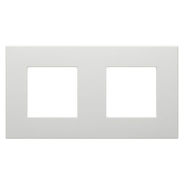 GEWISS GW35902AG, Dahlia Plate in Technopolymer, 2 Gang Horizontal/vertical, Light Grey