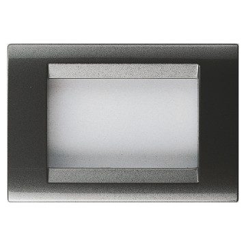 GEWISS GW32002, Playbus Plate in Painted Technopolymer, Scratchproof Vitrified Enamelling, 2 Gang, Slate, Playbus