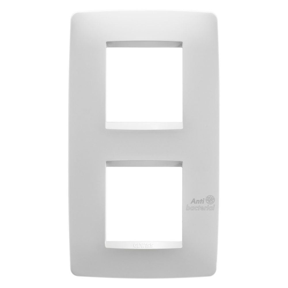 GEWISS GW16124AB, Ramă ornament Internațională ONEc- tehnopolimer, 2+2 module vertical, Alb, Antibacterian, Chorusmart