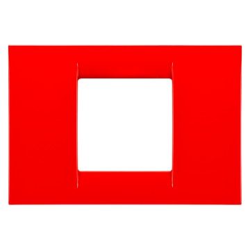 GEWISS GW22122, Virna Plate in Technopolymer Gloss Finishing, 2 Gang, Geranium Red, System