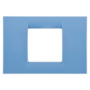 GEWISS GW22162, Ramă ornament VIRNA, IN finisaj lucios din tehnopolimer, 2 circuite, Albastru deschis, System