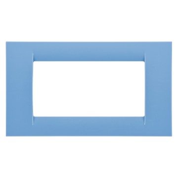 GEWISS GW22164, Ramă ornament VIRNA, IN finisaj lucios din tehnopolimer, 4 circuite, Albastru deschis, System