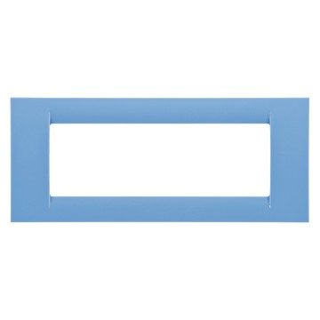 GEWISS GW22166, Virna Plate in Technopolymer Gloss Finishing, 6 Gang, Sky Blue, System