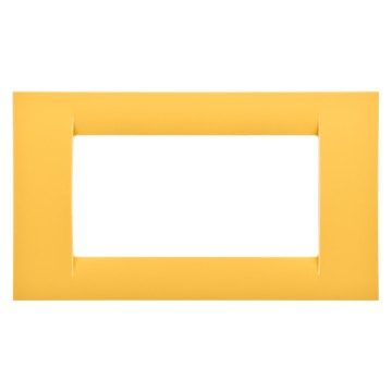 GEWISS GW22184, Virna Plate in Technopolymer Gloss Finishing, 4 Gang, Corn Yellow, System