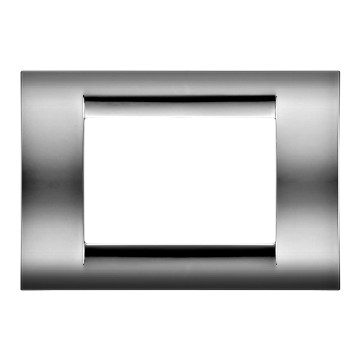 GEWISS GW22253, Virna Plate in Technopolymer Gloss Finishing, 3 Gang, Soft Chrome, System