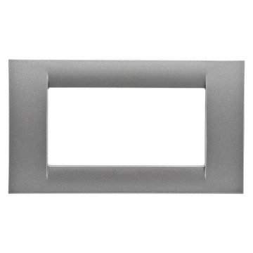 GEWISS GW22284, Virna Plate in Technopolymer Gloss Finishing, 4 Gang, Metallic Titanium, System