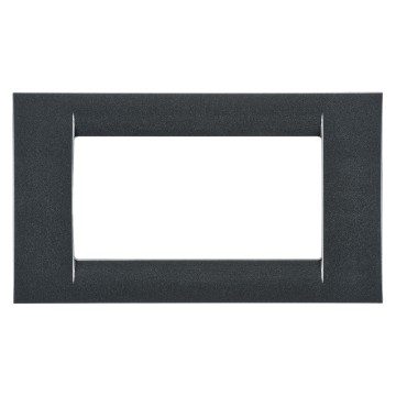 GEWISS GW22294, Virna Plate in Technopolymer Gloss Finishing, 4 Gang, Metallic Slate, System