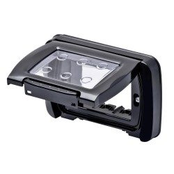 GEWISS GW22452, Watertight Plate, Self-supporting, 3 Gang, Toner Black, System