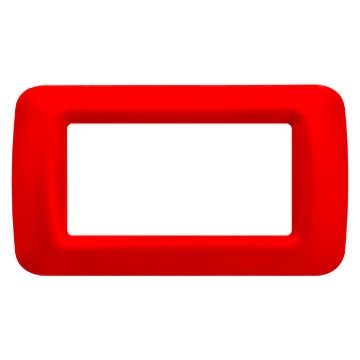 GEWISS GW22524, Ramă ornament superioară, Finisare lucioasă din tehnopolimer, 4 circuite, Geraniu roșu, System