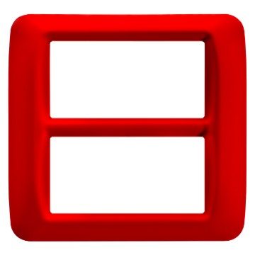 GEWISS GW22527, Ramă ornament superioară, Finisare lucioasă din tehnopolimer, 8 circuite (4+4 suprapuse), Roșu geraniu, System
