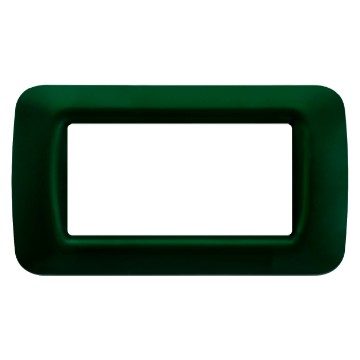 GEWISS GW22554, Top System Plate in Technopolymer Gloss Finishing, 4 Gang, Racing Green, System