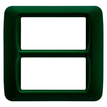 GEWISS GW22557, Top System Plate in Technopolymer Gloss Finishing, 8 Gang (4+4 Overlapping), Racing Green, System