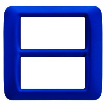 GEWISS GW22577, Top System Plate in Technopolymer Gloss Finishing, 8 Gang (4+4 Overlapping), Jazz Blue, System