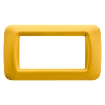 GEWISS GW22584, Top System Plate in Technopolymer Gloss Finishing, 4 Gang, Corn Yellow, System
