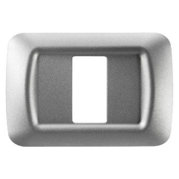 GEWISS GW22601, Ramă ornament superioară, Finisare lucioasă din tehnopolimer, 1 circuite, Titan metalic, System