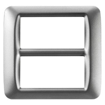 GEWISS GW22607, Top System Plate in Technopolymer Gloss Finishing, 8 Gang (4+4 Overlapping), Metallic Titanium, System