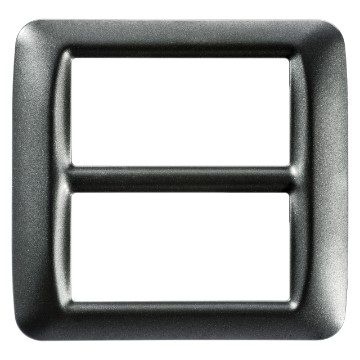 GEWISS GW22617, Top System Plate in Technopolymer Gloss Finishing, 8 Gang (4+4 Overlapping), Metallic Slate, System