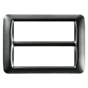 GEWISS GW22618, Top System Plate in Technopolymer Gloss Finishing, 12 Gang (6+6 Overlapping), Metallic Slate, System