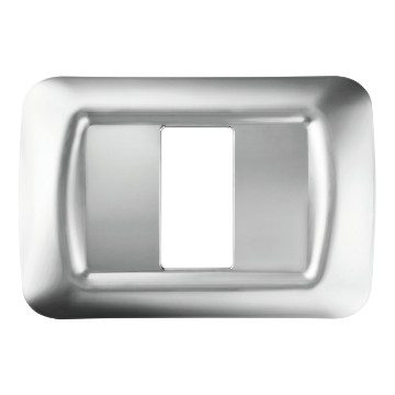 GEWISS GW22651, Ramă ornament superioară, Cu finisaj lucios din tehnopolimer, 1 circuite, Crom moale, System