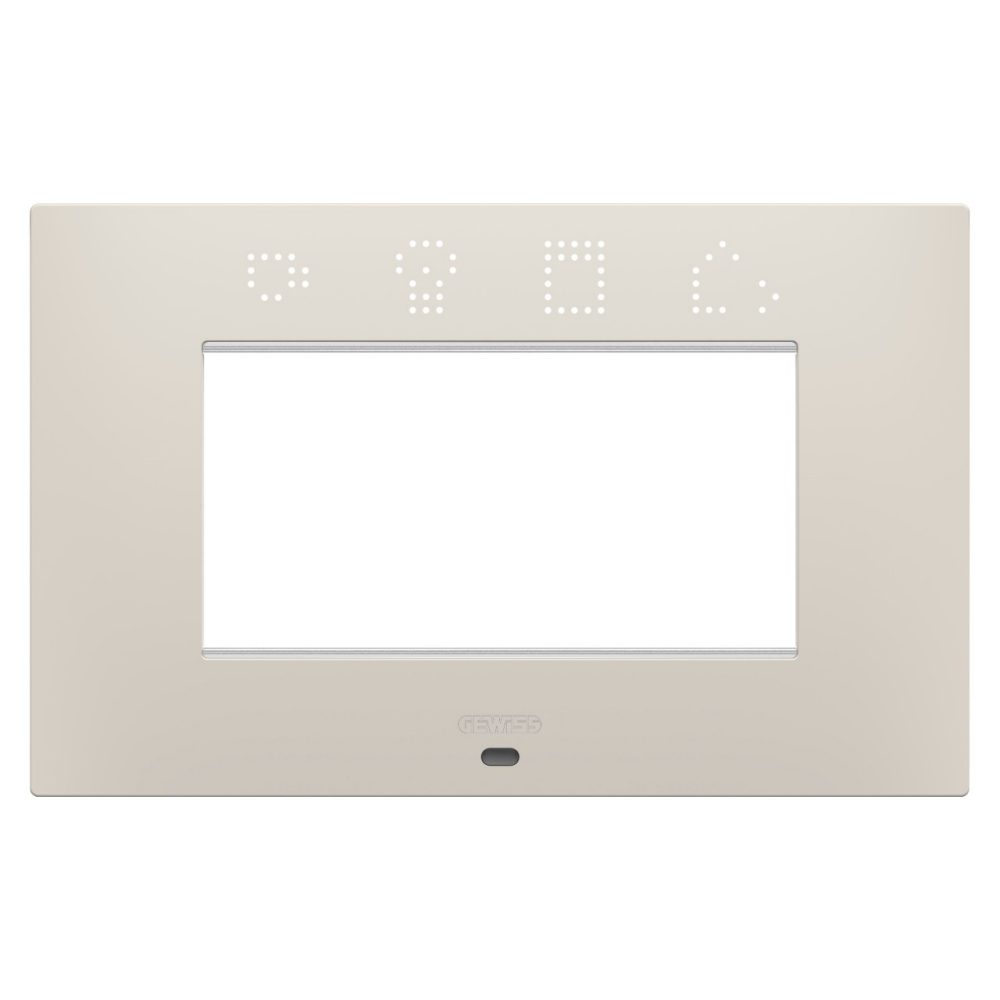 GEWISS GW16004SNB, Ego Smart Plate in Painted Technopolymer, 4 Modules, Natural Beige, Chorusmart