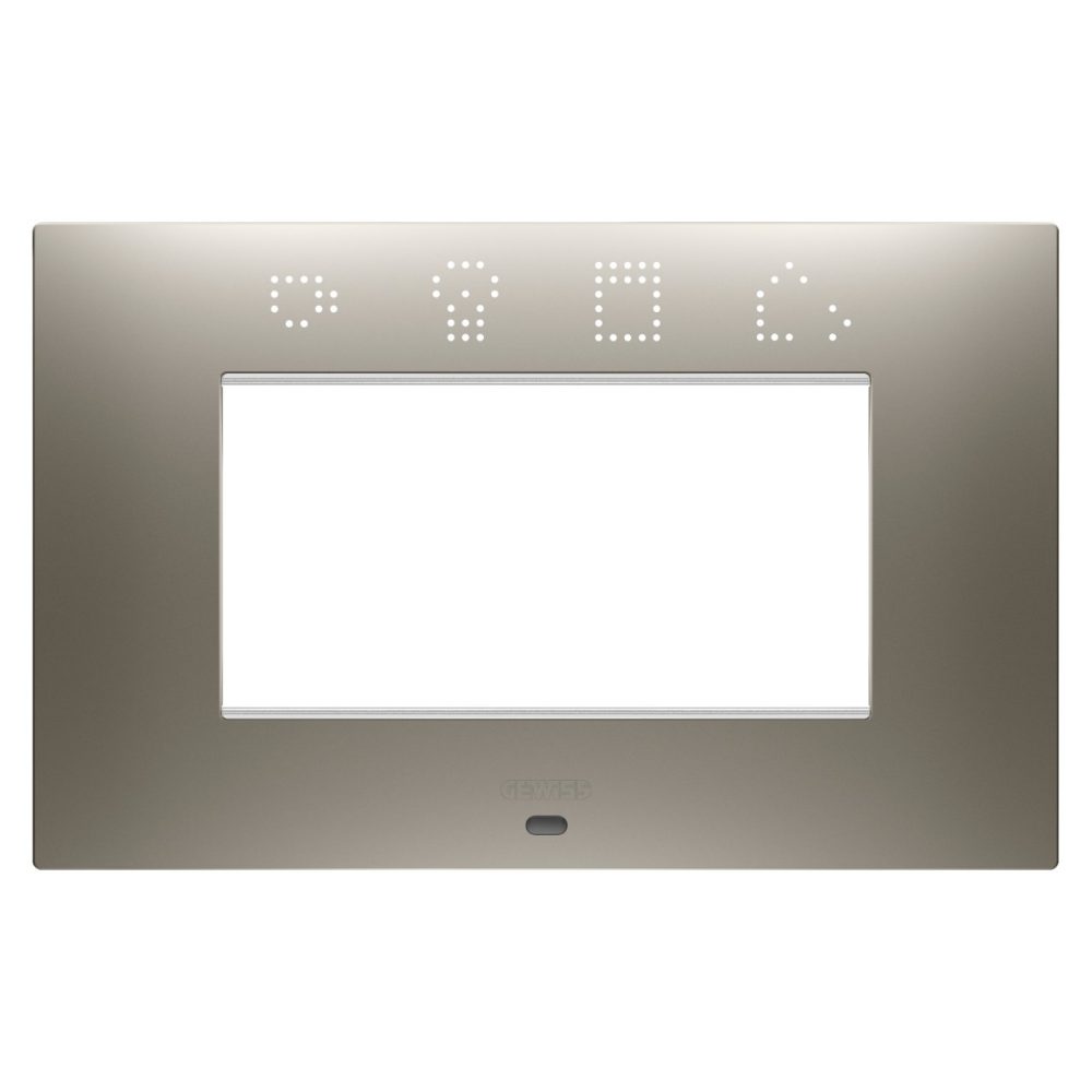 GEWISS GW16004SST, Ego Smart Plate in Painted Technopolymer, 4 Modules, Steel, Chorusmart