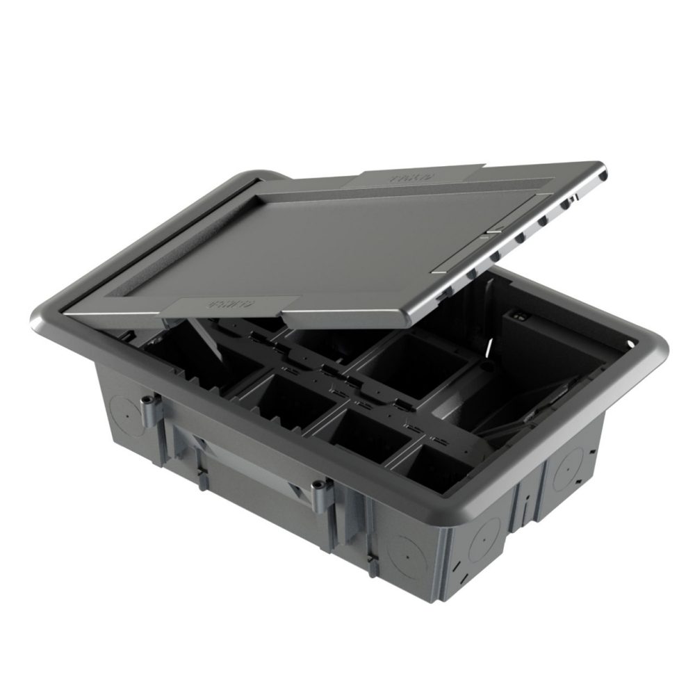 GEWISS GW24606, Cutie de evacuare prin pardoseală, Capac simplu, Sistem cu 16 module