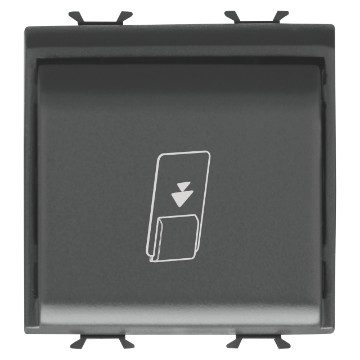 GEWISS GW12039, Universal Badge Switch, 1P NA 16AX, Illuminable, 2 Modules, Satin Black, Chorusmart 