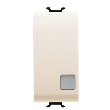 GEWISS GW11053, Comutator bidirecțional 1p 250V c.a., 16AX iluminabil, Cu lentilă neutră înlocuibilă, 1 modul, .fildeș, Chorusmart