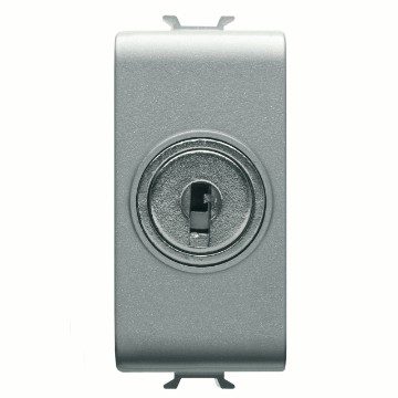 GEWISS GW14054, Two-way Switch 1P 250V AC, 10AX with Key, 1 Module -.titanium, Chorusmart