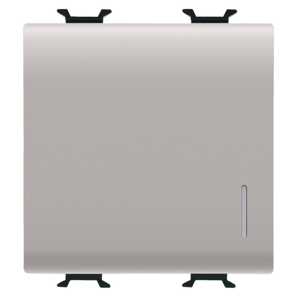 GEWISS GW13072, Two-way Switch 1P 250V AC, 16AX Illuminable with Diffuser, 2 Modules, Natural Satin Beige, Chorusmart 