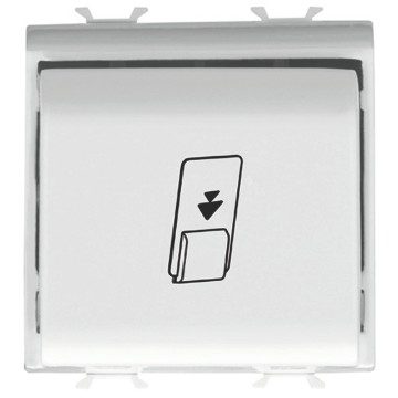 GEWISS GW15039, Universal Badge Switch, 1P NA 16AX, Illuminable, 2 Modules, Satin White, Chorusmart 