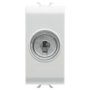 GEWISS GW15054, Întrerupător bidirecțional 1p 250V c.a., 10AX, Cu cheie, 1 modul, Alb satinat, Chorusmart