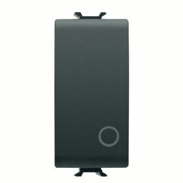 GEWISS GW12134, Buton 2p 250V c.a., No 16A, Neutru, Simbol 0, 1 modul, Negru satinat, Chorusmart