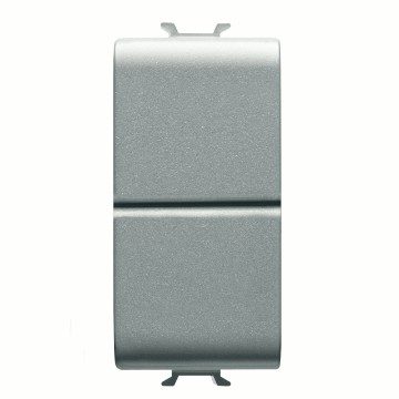 GEWISS GW14141, Push-button 1P 250V AC, NO+NO 16A, Double, 1 Module, Titanium, Chorusmart 