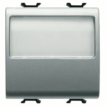 GEWISS GW14191, Push-button with Illuminated Name Plate 250V AC, NO 10A, 2 Modules, Titanium, Chorusmart 