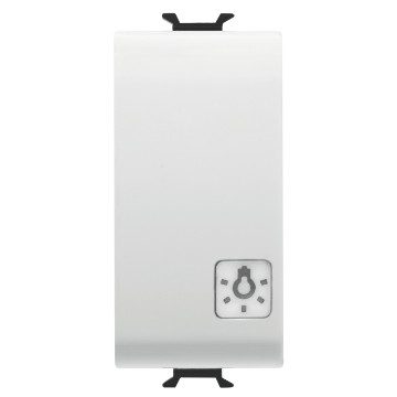 GEWISS GW10151, Push-button 1P 250V AC, NO 16A Illuminable with Replaceable Neutral Lens, Symbol: Light, 1 Module, Glossy White, Chorusmart 