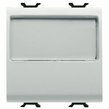 GEWISS GW10191, Buton cu plăcuță de identificare iluminată 250V c.a., No 10A, 2 module, Alb lucios, Chorusmart