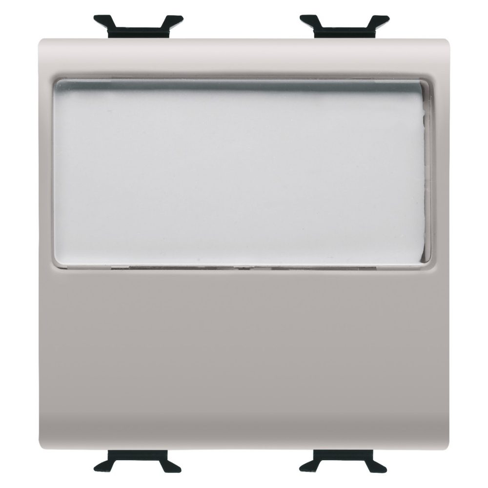 GEWISS GW13191, Buton cu plăcuță de identificare iluminată 250V ac, No 10A, 2 module, Bej satinat natural, Chorusmart
