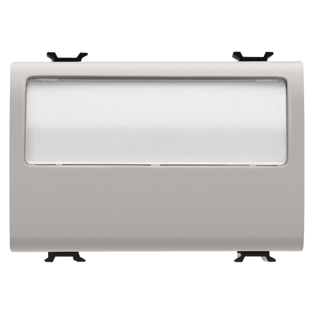 GEWISS GW13192, Buton cu plăcuță de identificare iluminată 250V ac, No 10A, 3 module, Bej satinat natural, Chorusmart